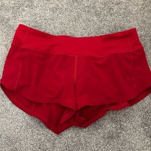 Women's Red Athletic Shorts